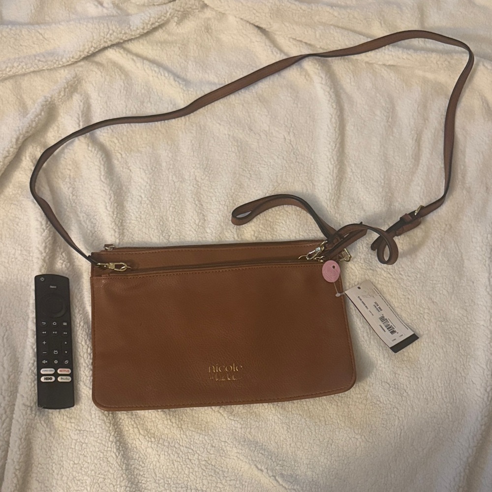 Nicole Miller Brown Crossbody Bag